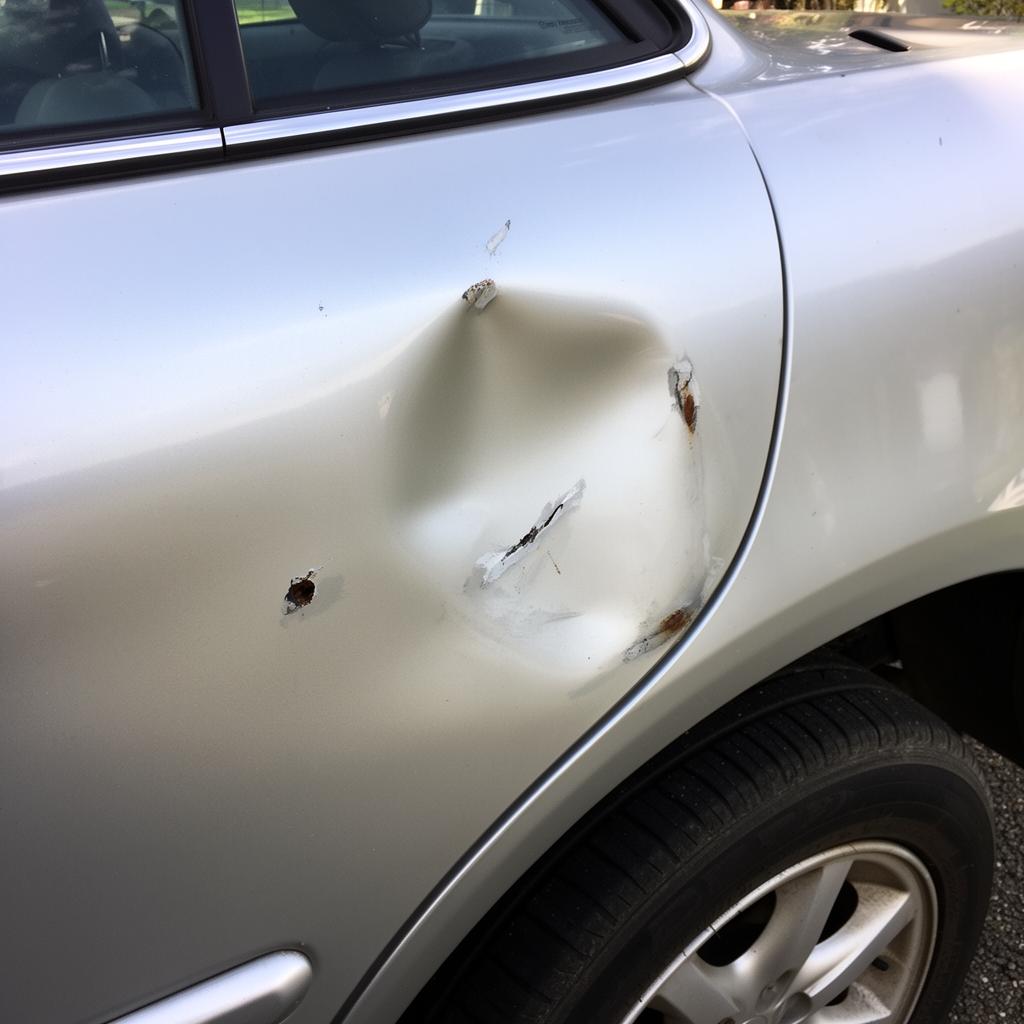 Rear panel dent
