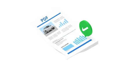Vehicle history PDF report with charts
