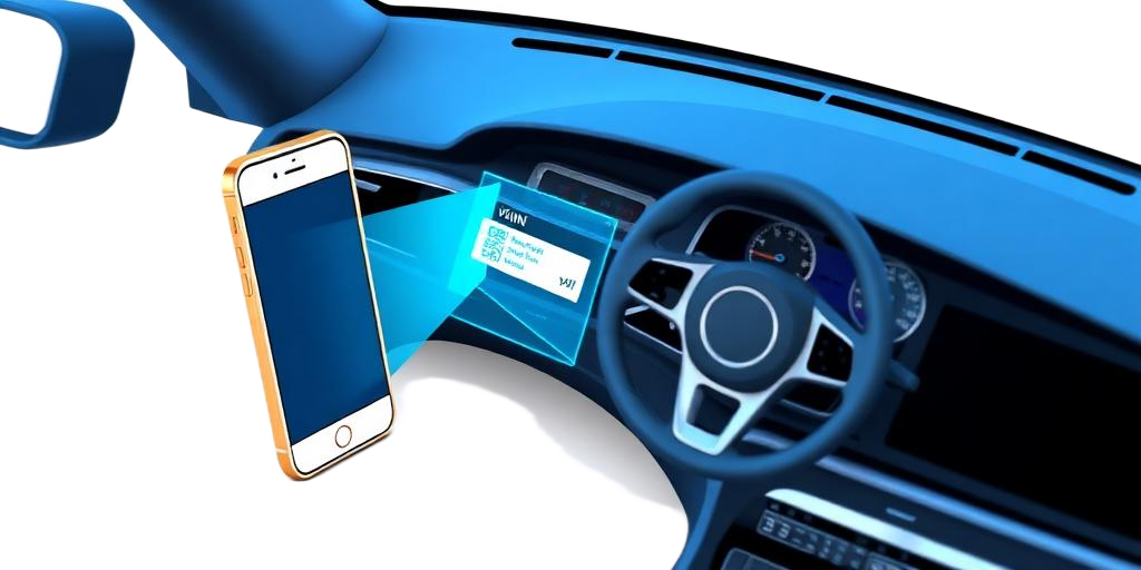 Smartphone scanning a car's VIN plate