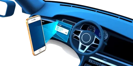 Smartphone scanning a car's VIN plate